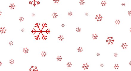 Red and White Christmas Pattern. Minimal Snowflake Background.