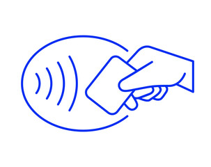 Contactless payment icon (NFC). Symbol of purchase or store, cash register or bank card. Cashless payment. Raster icon.