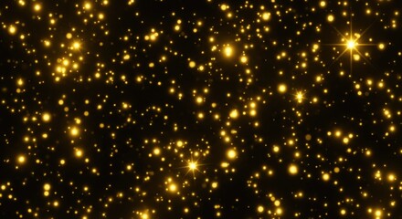 Fototapeta premium Golden Sparkle Christmas Pattern. Glowing Festive Background.