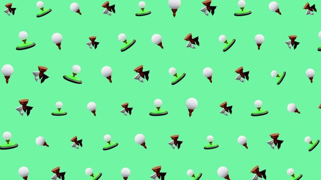 golf animation pattern golf ball tee pattern sports game pixel art suitable for retro video games, sports themes, digital assets, and background designs