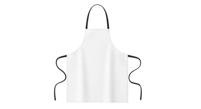 Plain White Apron with Black Straps