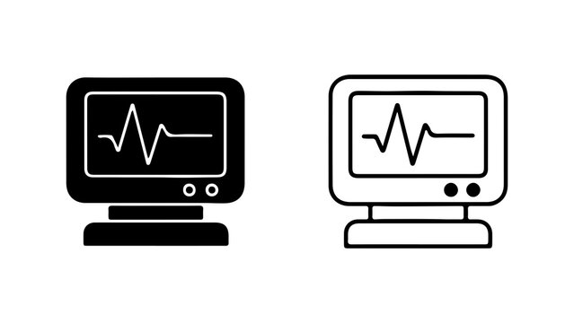 Medical monitor displaying heartbeat with transparent background