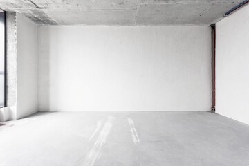 nterior of the apartment without decoration in gray colors