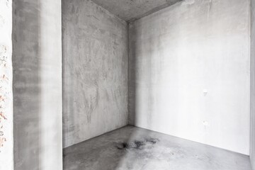 nterior of the apartment without decoration in gray colors