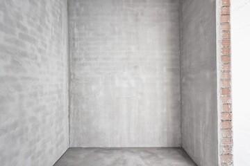 nterior of the apartment without decoration in gray colors