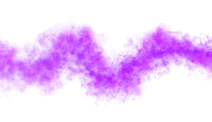 Vibrant purple smoke wave isolated on transparent background, dynamic swirling cloud of mist moving in oscillating zigzag motion