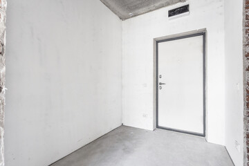 nterior of the apartment without decoration in gray colors