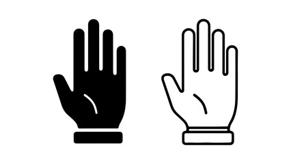 Obraz premium Hand icons with outline and solid fill with transparent background