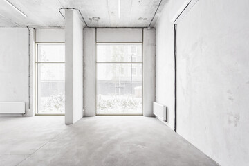 Fototapeta premium nterior of the apartment without decoration in gray colors