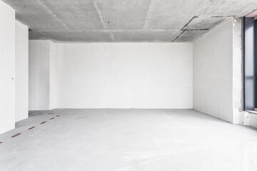 nterior of the apartment without decoration in gray colors