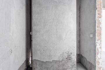 nterior of the apartment without decoration in gray colors