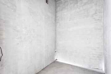 nterior of the apartment without decoration in gray colors