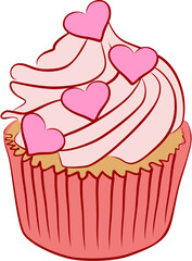 Hearts Candy Cupcake
