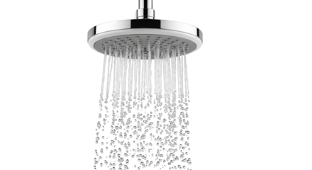 Modern Shower Head with Flowing Water