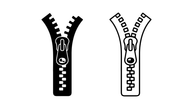 Open zipper with transparent background