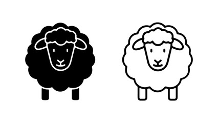 Obraz premium Sheep icon set with transparent background