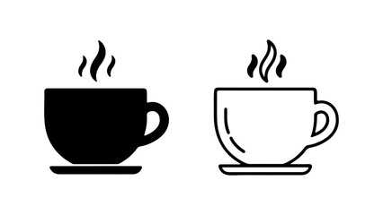 Obraz premium Hot beverage cups with steam with transparent background