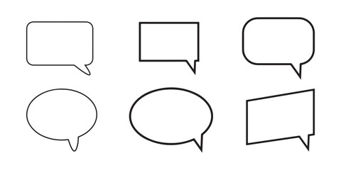 Obraz premium Set of Comic Speech Bubble Shapes. Vector Outlines for Dialogue, Thoughts, and Graphic Design.