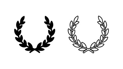 Laurel wreaths set with transparent background