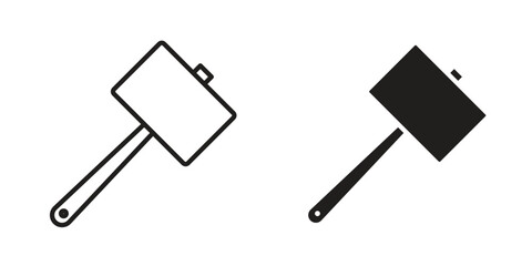 Wooden mallet icon in vector. Logotype