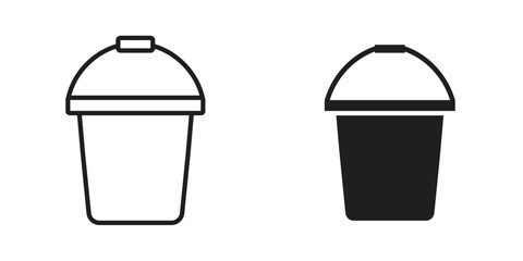 Water bucket icon in vector. Logotype