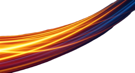 Abstract Swirl of Fiery Orange and Cool Blue Light Trails