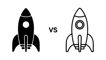 Rocket ship comparison with transparent background