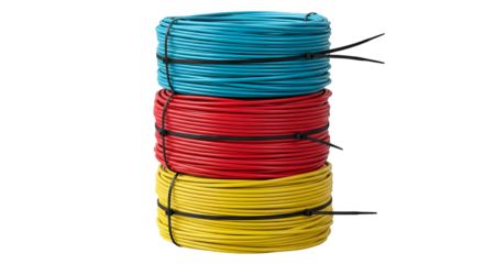 Stack of Colorful Coiled Wires on Black Background