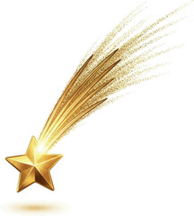 Isolated Falling star icon. Gold shooting star on white Background. © MDKHURSHED