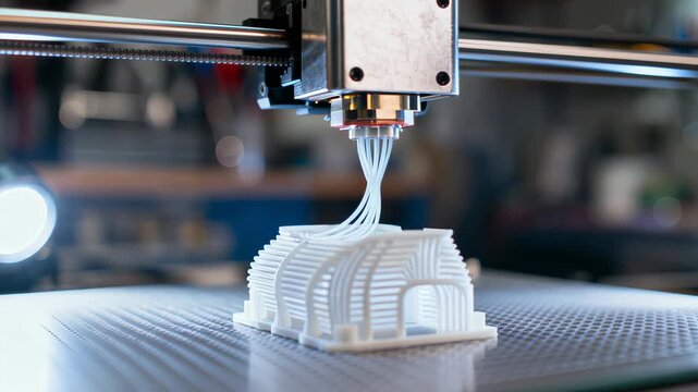 Advanced 3D Printer Creating an Intricate Architectural Model Timelapse