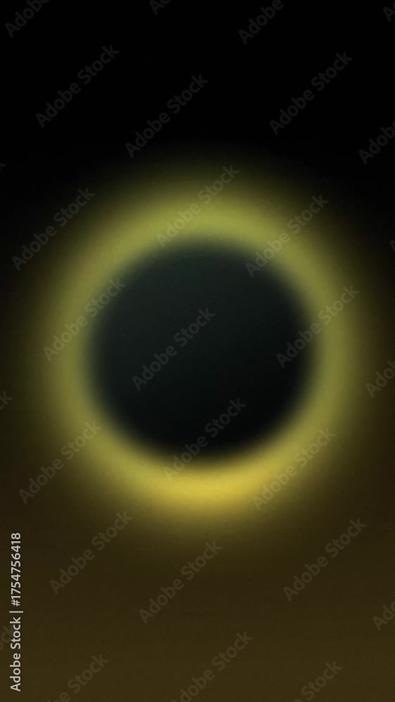 Wall mural abstract blurry yellow gradient ring shape, looping animated background with noise texture