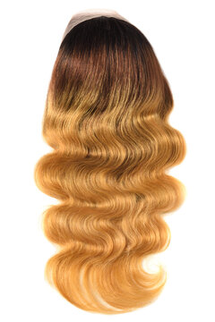 body wavy black to brown to blone ombre style human hair weaves extensions lace wigs	
