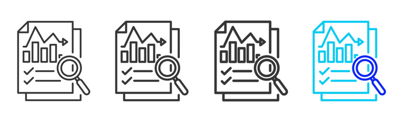 Obraz premium Risk Assessment icon set collection in creative outline style for business featuring multiple thickness variations suitable for crisis management