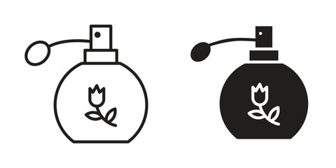 Perfume bottle icon in vector. Logotype