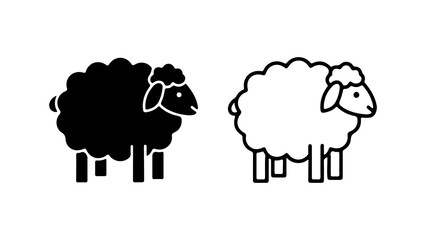 Obraz premium Sheep icon set with transparent background
