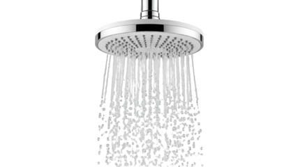 Modern Shower Head with Flowing Water