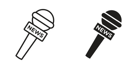 News microphone icon in vector. Logotype