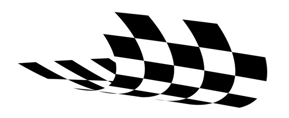 Race flag. Checkered flag. Racing stripes. Race motorsport graphics. Vector illustration