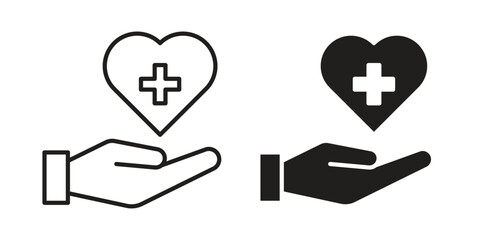 Health insurance icon in vector. Logotype