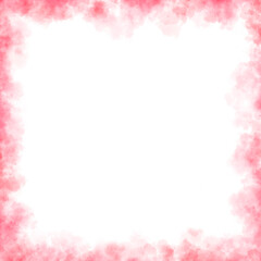 Fototapeta premium Red smoky square frame with transparent background and soft cloudy edges suitable for abstract modern visual compositions