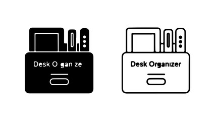 Desk organizer icon with transparent background