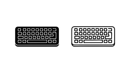 Keyboard icon set with transparent background