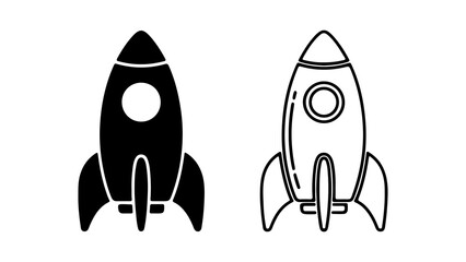 Rocket ship icon with transparent background