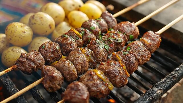 anticuchos grilled skewers from peru video