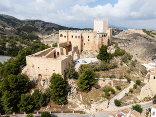 Aerial view of Castillo de Velez-Blanco in Andalusia