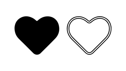 Two heart icons with transparent background