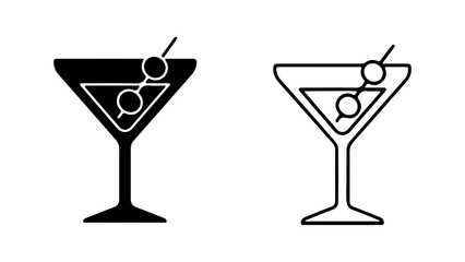 Martini glass icon with transparent background
