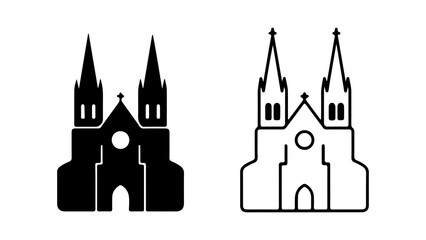 Obraz premium Gothic church building with transparent background