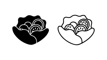 Lettuce wrap with tomato with transparent background