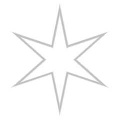 Bright six-rayed  star of Bethlehem or Christmas Star isolated with transparency. Template for New Year and Christmas projects.